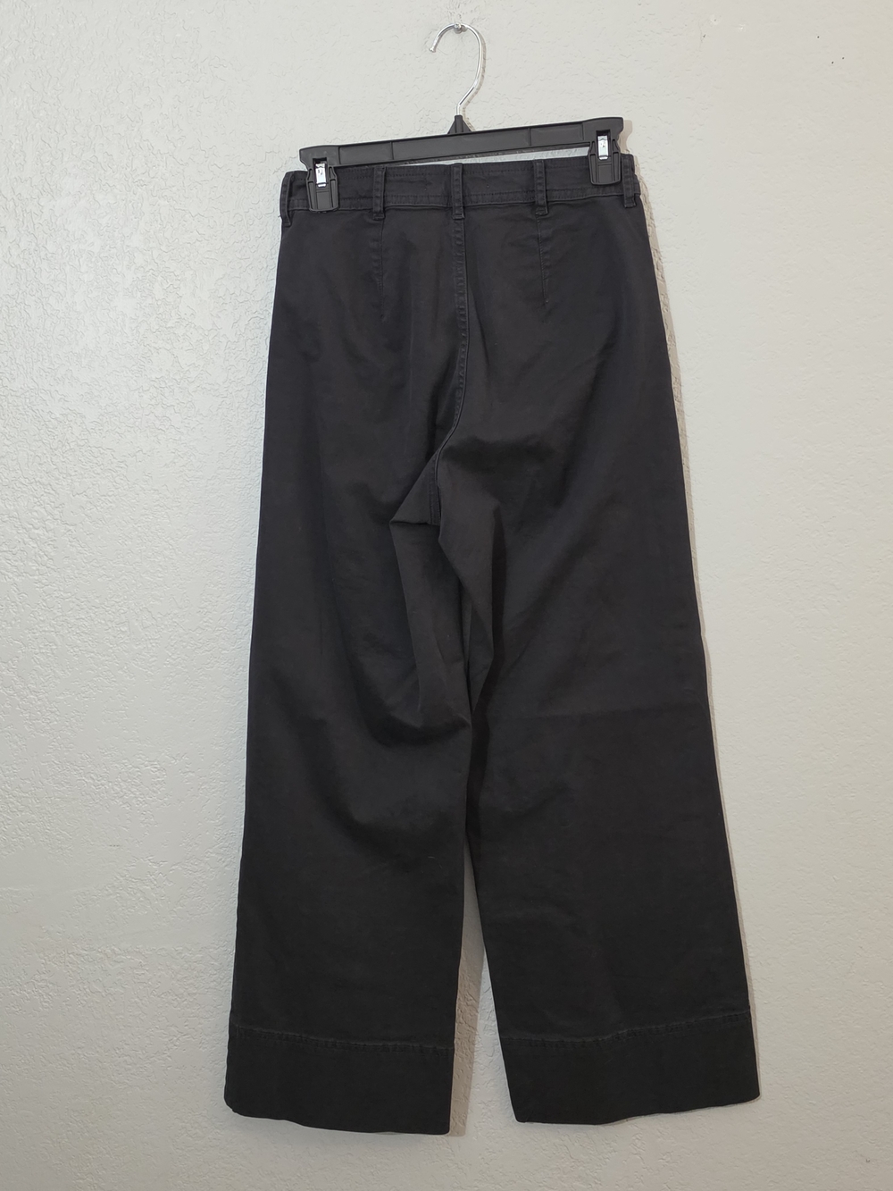 Everlane Lightweight Wide Leg Crop Stretch Cotton Pants Washed Black Womens 00 - Picture 8 of 11